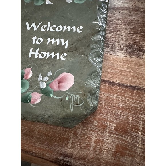 Slate hand painted welcome to my home sign - Picture 2 of 6